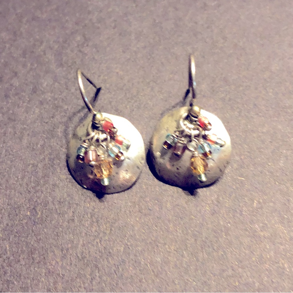 Silpada sterling silver earrings w/ multi colored beads